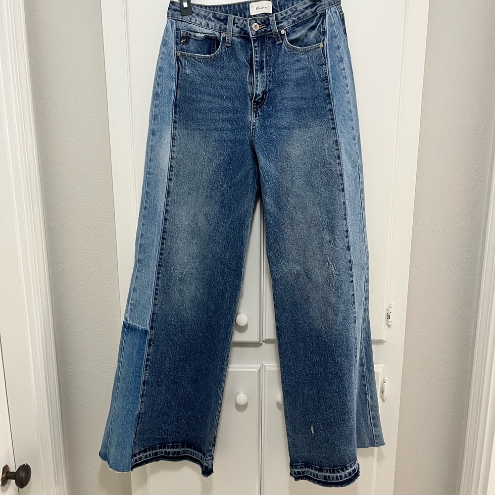 KanCan Two-Tone Blue Flare Jeans